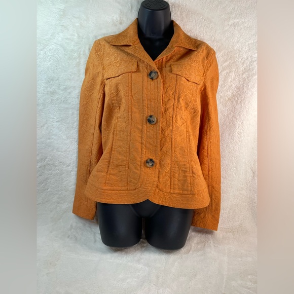 Coldwater Creek Jackets & Blazers - Coldwater Creek Burnt Orange Textured Blazer